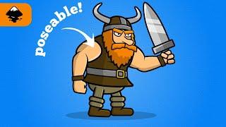 Draw a Poseable Viking Game Asset in Inkscape