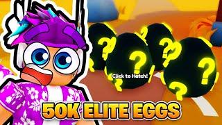 ROBLOX PET CATCHERS I HATCHED 50K ELITE MYSTERY EGGS WITH MAX LUCK