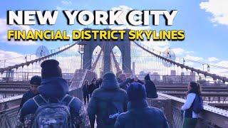 New Yorks Walkthrough Financial District Famous Skyline Tour - 4K with Captions