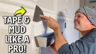 How To TAPE and MUD Your DRYWALL  DIY GUIDE