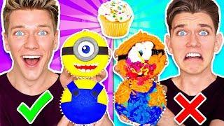 CUPCAKE ART CHALLENGE Learn How To Make Minions Star Wars Jedi & Mario Nintendo Food DIY Pancake