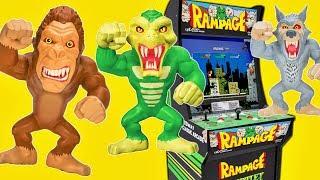 Rampage Video Game Toys with Arcade1up Console Super Stretch George Lizzie Ralph Lets Smash