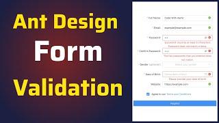 How to Create and Validate Ant Design Forms  Antd Form Validation  React Js