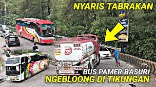 Nyaris Baku Hantam ??? Pamer Basuri Di Sitinjau Lauik Bus Ngebloong Dan Nyalip Di Tikungan 