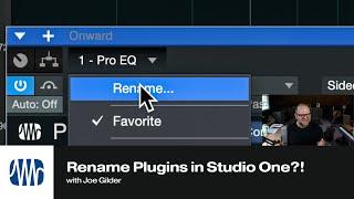 Rename Plugins in Studio One  PreSonus