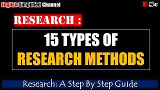 Research 15 Types of Research Method