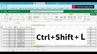 Solved Performance log in excel blocking CTRL+SHIFT+L