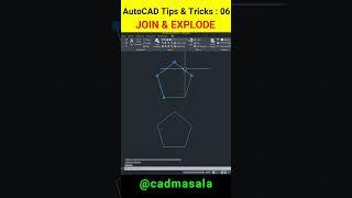 06  How to Join and Explode objects in AutoCAD 2022 #shorts  @cadmasala