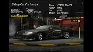 NFS Underground 2 PS2 Debug Car Customize