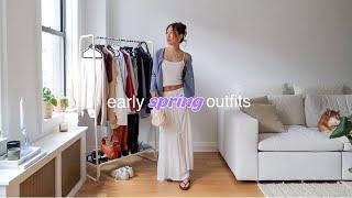 early spring outfits  simple winter to spring transitional outfits