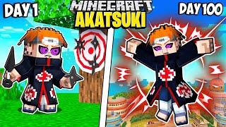 I Survived 100 Days as the AKATSUKI in Minecraft