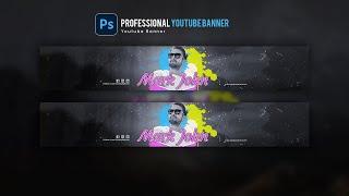 Professional Youtube Channel Banner Design With Accurate Size  Adobe Photoshop Tutorial