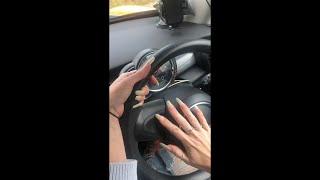 Car ASMR With Long Natural Nails - Real Nails Tapping & Scratching In The Car - Handbrake Gear Stick