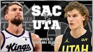 Sacramento Kings vs Utah Jazz Full Game Highlights  Mar 31  2024 NBA Season