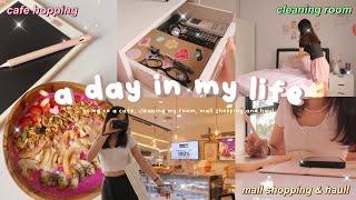 a day in my life  coffee shops cleaning room mall shopping & mini haul