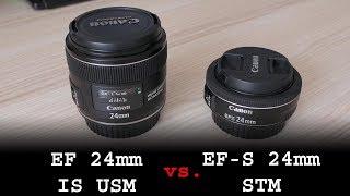 Canon EF-S 24mm f2.8 STM pancake vs. EF 24mm f2.8 IS USM review on APS-C