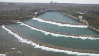 All dried-out sections of ancient Chinese canal refilled with water