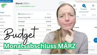 Monatsabschluss Budget MÄRZ 2024 als ALLEINERZIEHENDE