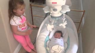 Madison sings Evie a lullaby 9-5-15