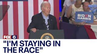 President Biden visits Wisconsin reaffirms hes staying in the race  FOX6 News Milwaukee