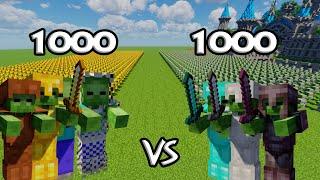 1000 Zombies Vs 1000 Zombies  Minecraft