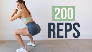 200 REP SQUAT CHALLENGE Booty & Thigh Workout No Equipment