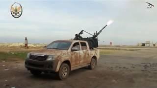 Anti-aircraft Toyota in action Syria Ildib January 2020