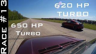 650 HP VW GOLF MK2 VR6 TURBO vs 620 HP AUDI TT 32 TURBO - Anti Lags  Race #13