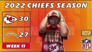 Kansas City Chiefs Fan REACTS to Week 11 vs. Chargers  KC 30-27 LAC  2022 NFL Season