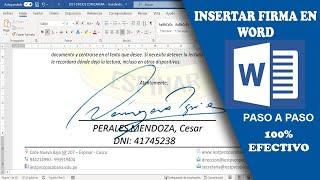 Insertar firma digital en Word para enviar por correo o imprimir 2021