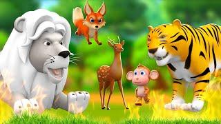 बाघ बना सफेद शेर का दुश्मन - Tigers Enemy White Lion  Hindi Kahaniya 3D Moral Stories JOJO TV Kids