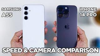 Samsung A55 vs iPhone 14 Pro SPEED TEST & CAMERA Comparison  Zeibiz