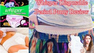 Whisper Period Panty bindazz nights Disposable Review In Detail #whisper #periods #menstruation