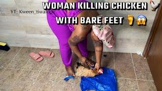 Easy way to butcher Chicken  Woman Killing Chicken  