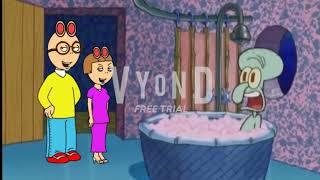 Arthur and D W drop by Squidwards house and Gets GroundedBeaten by Caillou And Rosie