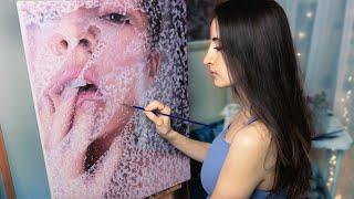 I painted a shower portrait  Oil Painting Time Lapse