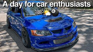 Taking my built EVO 8 to two different car meetsALL DAY Vlog