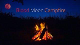 Blood Moon Campfire with Crackling Fire and Quiet Night Sounds 4K