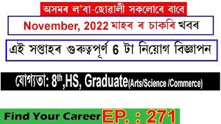 Assam JOB News Episode 271  Latest Assam Job Notifications 2022