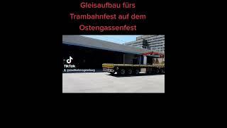 Gleisaufbau für das Trambahnfest auf dem Ostengassenfest Httpwww.trambahnfest.com