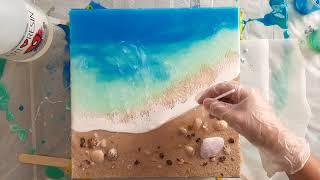 Ocean Resin With Real Sand And Shells Tutorial Voice Over