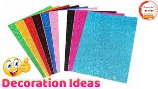 Glitter Sheet Decoration Ideas  Glitter Foam Sheet Craft Ideas  Best Out Of Waste Glitter Flowers