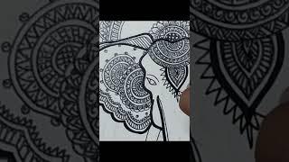 Elephant #animal #mandalaart #doodleart #zentangleart #easydrawing #quickdrawing