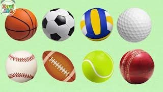 Learn Names of Sport Balls for Kids in English  Xavi ABC  Learning video  Balls for kids