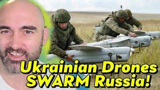 100s Of Ukrainian Drones SWARM Into Russia