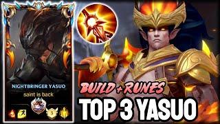 Wild Rift Yasuo - Top 3 Yasuo Gameplay - Challenger Ranked