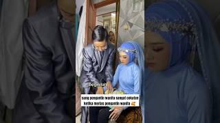 pengantin wanita di rias pengantin pria sendiri ‼️‼️ #pengantinviral #nikah #unik #shorts