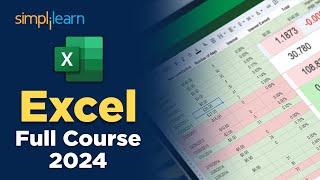 Excel Tutoring  Excel Full Course 2024  Excel Tutorial For Beginners  Excel  Simplilearn
