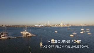 Our World by Drone in 4K - Melbourne Port at sunset