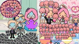 Mom Gave Birth To 100 Babies  Toca Life Story  Toca Boca